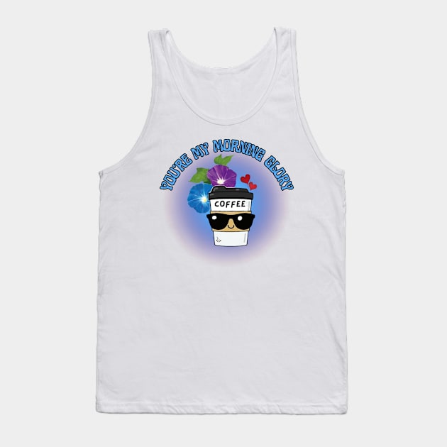 Cute Ice Coffee and Morning Glory Flowers love Frit-Tees Tank Top by Shean Fritts 